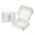 White Corrugated Mailing Shipping Box Carton with Brand Logo Print for Cosmetic Jewelry Handmade Small Item E-Commerce Packaging