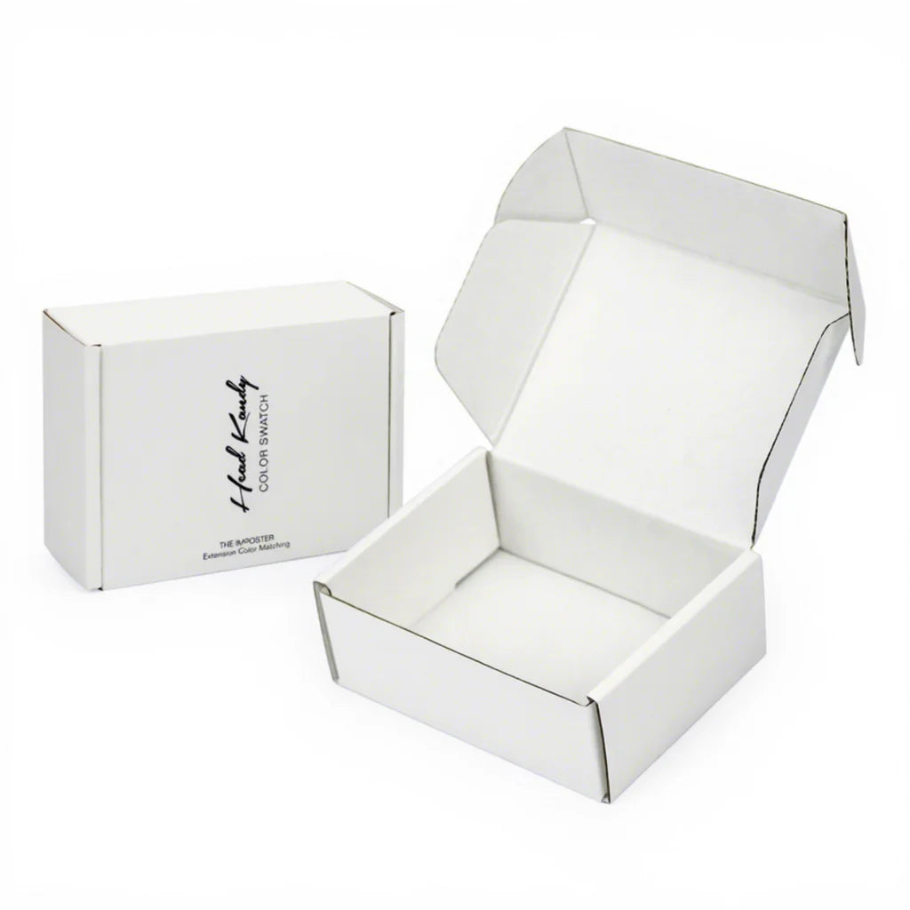 White Corrugated Mailing Shipping Box Carton with Brand Logo Print for Cosmetic Jewelry Handmade Small Item E-Commerce Packaging