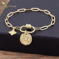Wholesale Fashion Jewelry Beaded Handmade Gold Eye Pendant Bracelet for Men Designs