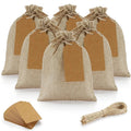 4x6 Inch Burlap Thanksgiving Gift Bags with Drawstring & Tags Recyclable Linen Wedding Favors Sacks Bags
