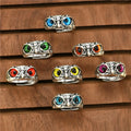 Unique Vintage Opening Adjustable Cute Men and Women Statement Jewelry Gifts Alloy Multicolor Demon Eye Owl Ring