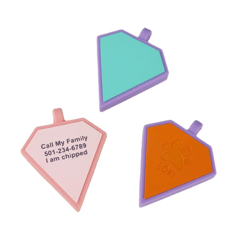 New Custom Logo Bulk Dog Tags Solid Pattern Personalized Pet ID Name Tags with QR Code Wholesale for Cat and Dog Tagging