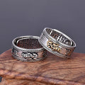 Adjustable Retro Heart Sutra S925 Sterling Silver Ring PiXiU Mantra Protection Wealth Ring 990 Punk Feng Shui Rings Men Women
