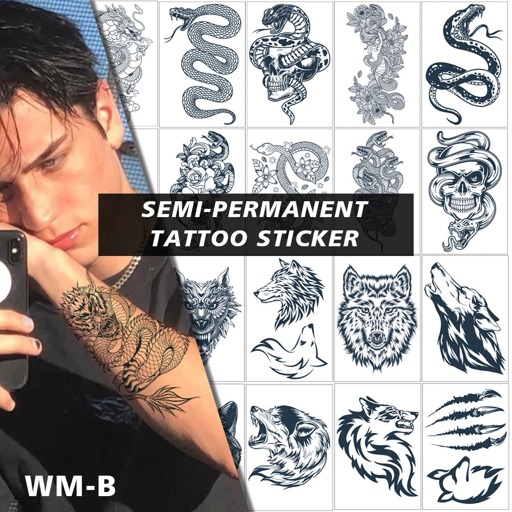 Chinese Style Water Proof Men Sticker Tattoo  Eagle Bulk Gold Hand Body Custom Made Face Design Semi-permanent Tattoo Sticker