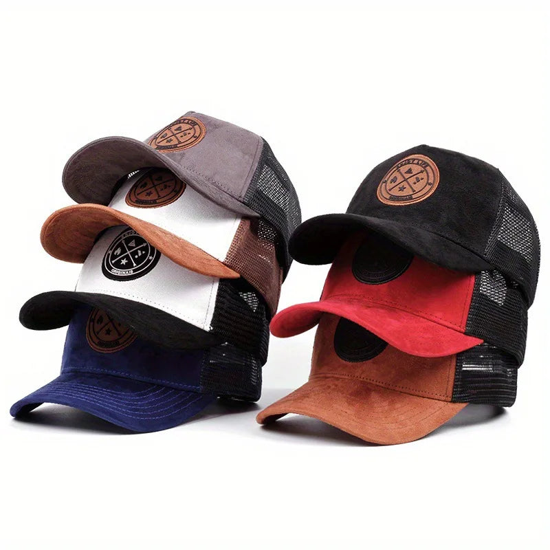 Factory OEM High Quality Suede Mesh Trucker Hat Customizable with Embroidery Logo Fashionable for Outdoor Beach Casual Use