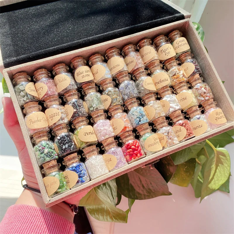 Reasonable Price Natural Crystal Multi Materials Gravel Stones Chips Box Christmas Gift