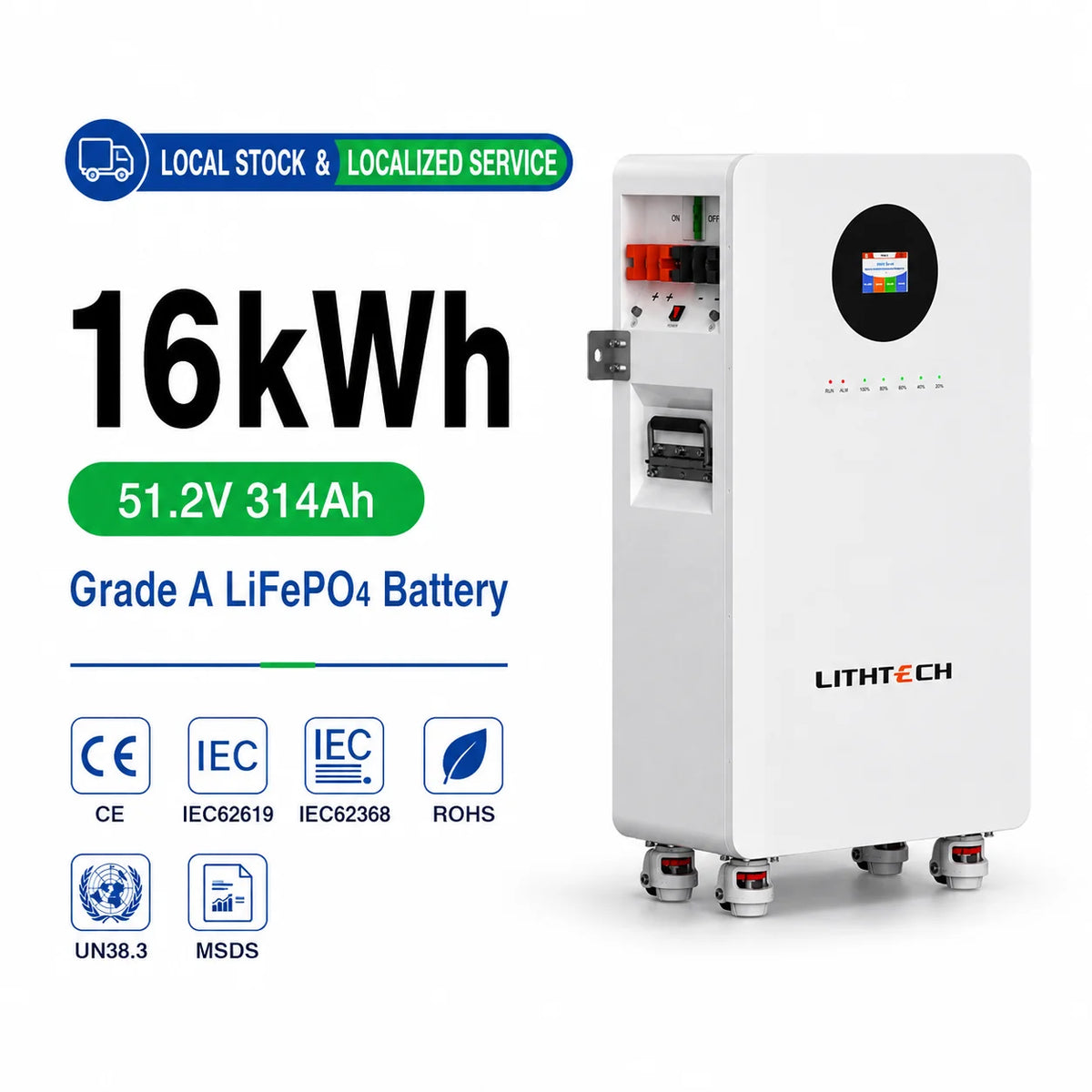 Power Battery Wall Solution Wholesale 48V 51.2V 100ah 200ah 30 kwh 50kwh 100kwh Solar Lithium Battery Rechargeable Pack MegaBDM