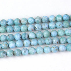 Wholesale Natural Real Dominican Republic Larimar Semiprecious Stone Gem Beads for Jewelry Making 6mm 8mm 19cm/38cm
