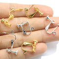 100x Ear Clip Hooks Clasps Settings No Pierced Earring Converter Blank Base Diy Earring Settings Jewelry Accessories Parts