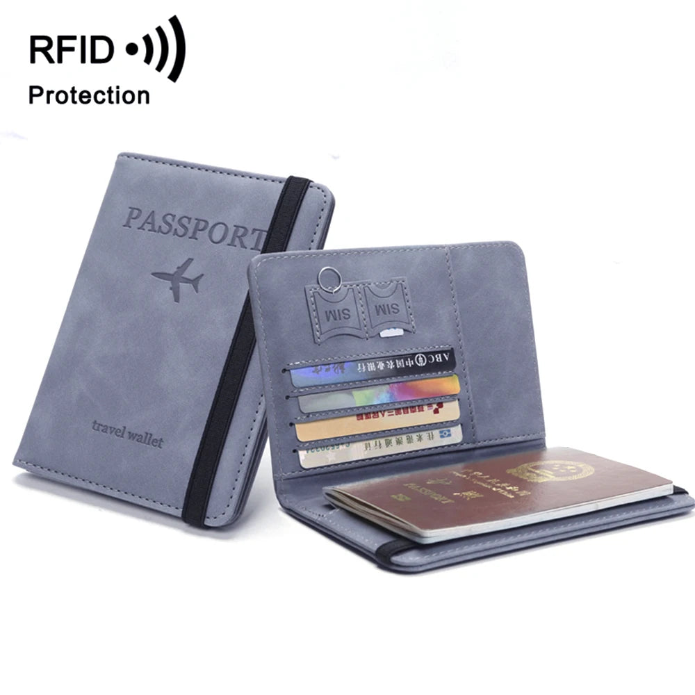 PU Leather Passport Holder Wallet With RFID Blocking for Women and Men