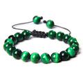 8mm Tiger Eye Stone Beads Bracelet Adjustable Braided Rope Bangles Natural Lava Rock Men Women Yoga Healing Balance Bracelets