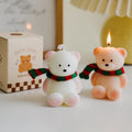 Wedding Birthday Gifts Home Decor Handmade Pink White Bear Shaped Scented Candles