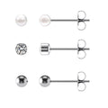 G23 Titanium Pearl Ear Studs 1 Pair 20G Fashion Earrings Round Ball Pearls Stud Simple Ear Piercing Jewelry