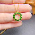 Wholesale 925 Sterling Silver Sun and Moon Love Pendant Necklace Fashionable Hot Sell Natural Diopside for Gift