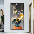 100X50CM  New Large Aluminum Alloy Frame Crystal Home Gallery Hanging Wall Decor Artwork Painting Dropshipping for Living DDP