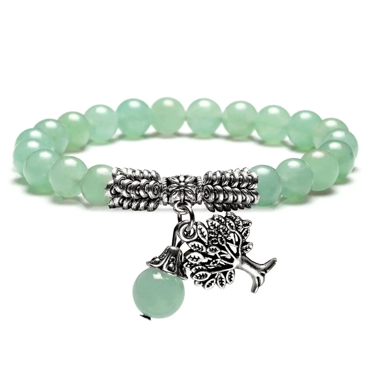 Men Healing Crystal Natural Stone Bracelet & Dangle Tree of Life Charms Gem Stone Bracelet Women Reiki Spiritual Jewelry