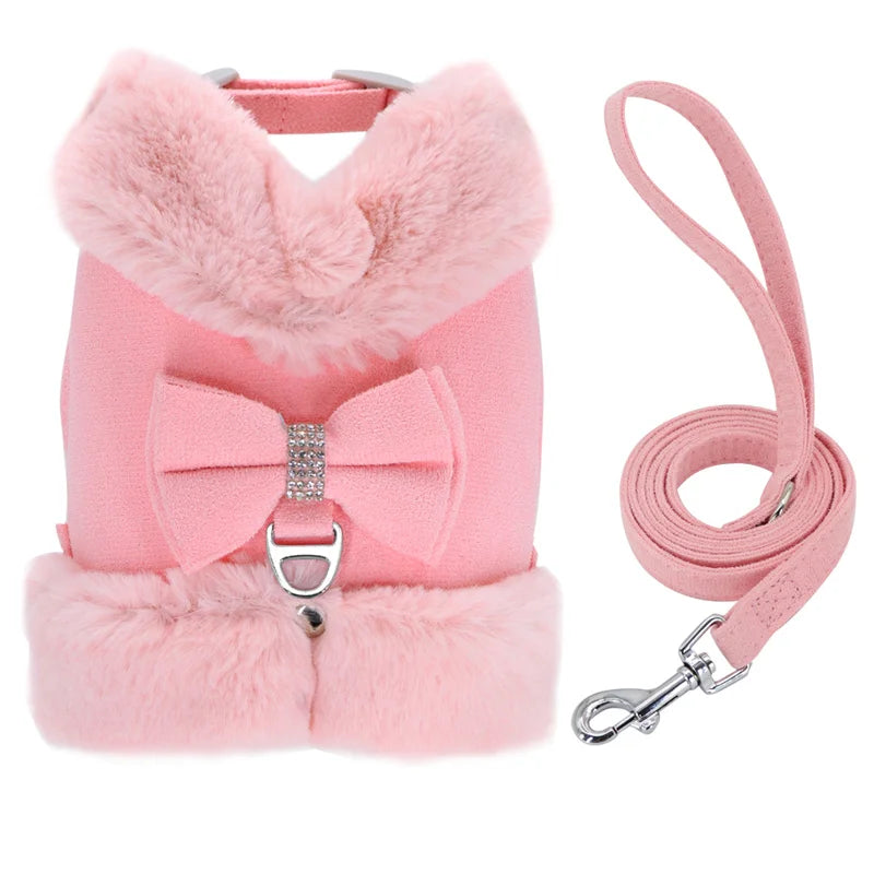 Winter Warm Cute Pets Puppy Pug French Bulldog Clothes Vest Chihuahua Yorkie Dog Cat Harness Leash Set