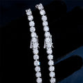 Luster Jewelry Open Box Clasp Iced Out 8mm D Color Round Moissanite Tennis Bracelet Silver 925 for Man