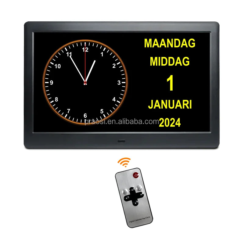 Pros 10" Dementia Clock Large Seniors Alarms Clock Day Date for Elderly Large Number Digital Calendar Alarm Clock Memory Loss