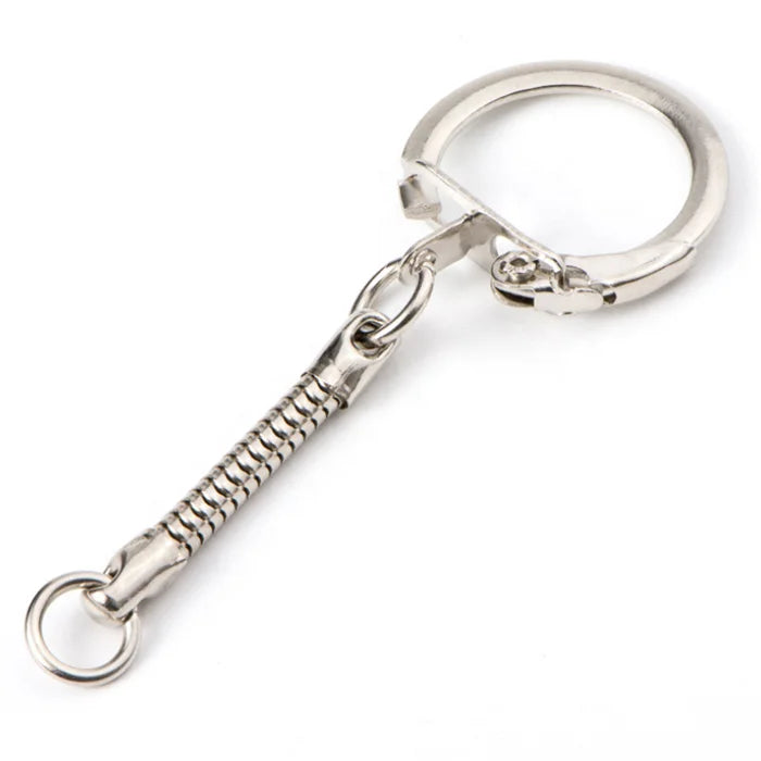 Diy 23mm Chicken Buckle Hook Key Ring 18mm Silver Snake Chain Stocked