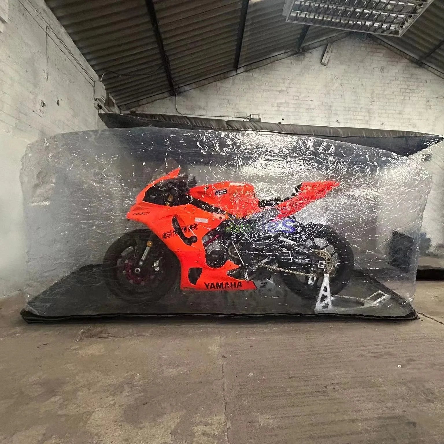 Popular Folding Transparent PVC Inflatable Motorcycle Tent Cover Inflatable Motorbike Storage Bubble Tent for Advertising