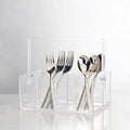 Wholesale Acrylic Utensil Caddy Custom Acrylic Silverware Caddy Clear Perspex Cutlery Holder
