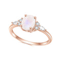 OL1042 Abiding Luxury Jewelry Good Quality Large Oval Cut Milky Rainbow Moonstone Gems 925 Sterling Silver Gold Plated Rings