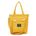 Casual Style Custom Single Shoulder Canvas Tote Bag Durable Ziplock Folding Handle Organic Cotton Convenient Shopping Letter