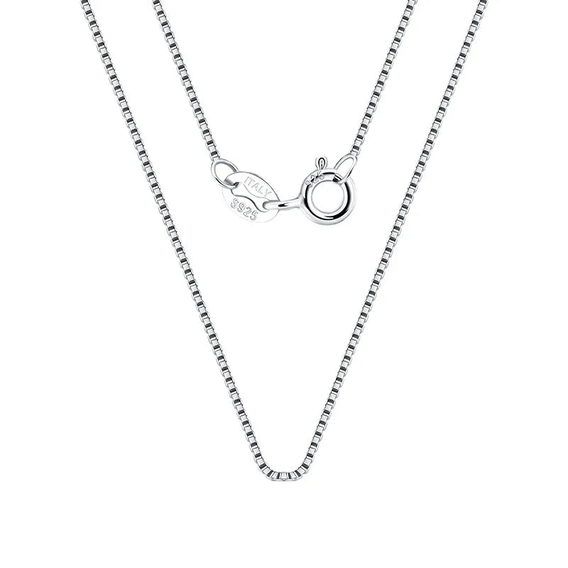 0.6/1/1.5/2/3mm Box Chain Wholesale 925 Sterling Silver Italy Adjustable Box Chains Necklaces Link for Women Custom Fine Jewelry