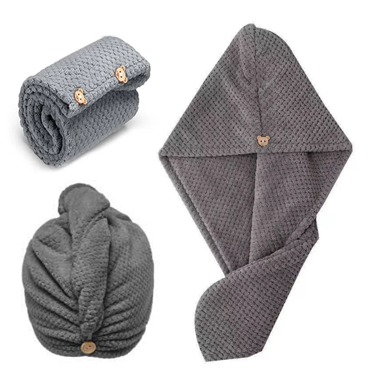 Water Absorbent Customized logo Large Spa Beauty Quick Drying Super Soft Girl Women Microfiber Hair Turban Wrap Towel