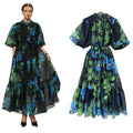 Professional Custom Factory Direct Women Elegant Long Summer Dress New Casual Printed Fashion Single Breasted Short Sleeve