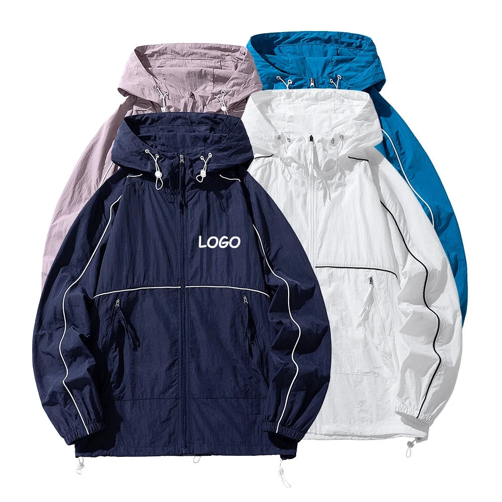 Fashion Lightweight Waterproof Jacket With Zip up Sun Protection Skin Clothing UPF50+ Protection Hood Jacket Shirt Clothing