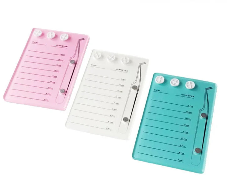 Wholesale 8mm Thickness Lash Tile for Eyelash Extension Acrylic With Magnet Tweezers Holder Lash Pallet Eyelash Glue Tray