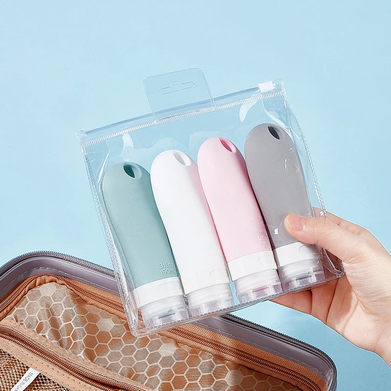 38ml Reusable Silicone Toiletry Bottle Cosmetic Split Design for Shampoo & Shower Travel-Friendly Bathroom Set