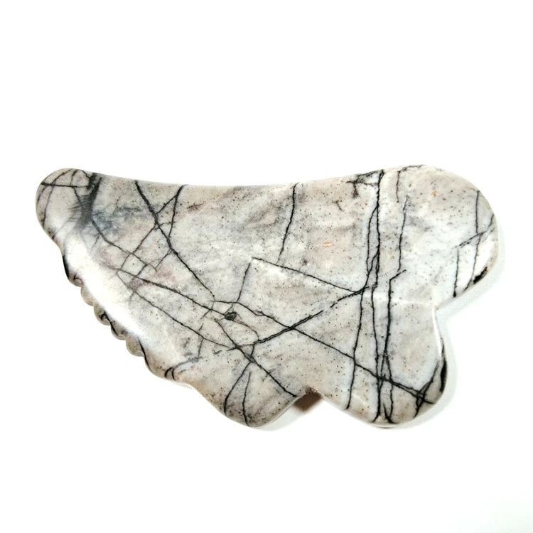 2026 Crystals Hot Sell Guasha Board 100% Natural Stone Picasso Jasper Heart Shade Gua Sha Scraping Massage Tool Raw Crystals