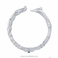 Certified Vintage Fashion Bracelet Shili Peach Blossom Fox Ladies Inlaid Emerald Jade Silver Bracelet Couple Silver Bracelet