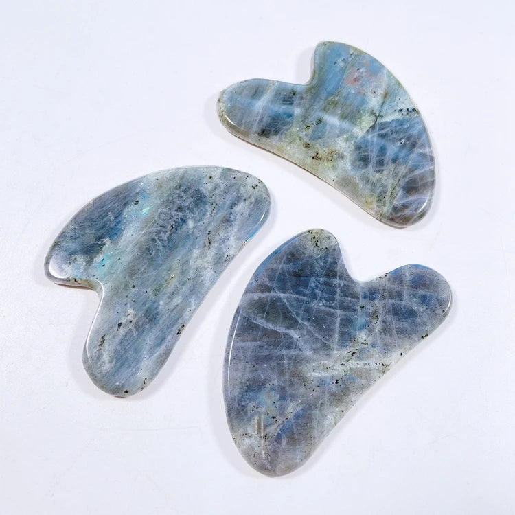 Huiying Arrival Labradorite Stone Scraping Massage Board Heart Facial Guasha