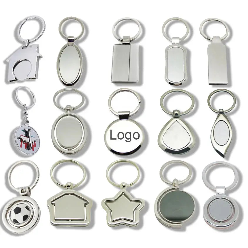 Custom Stainless Steel Double-Sided Keychains Sublimation Engraved Rectangular Oval Shapes Antique Imitation Business Gift Blank
