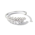Wholesale Vintage Style 925 Silver Open Leaf Finger Rings for Women Trendy Fashion Jewelry with Zircon
