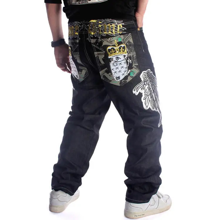AeeDenim Wholesale Men's Loose Straight Leg Skateboard Pants Baggy Jeans Men Boys Stacked Jeans Men