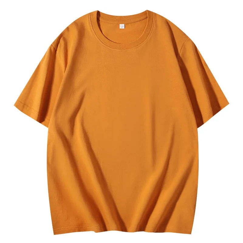 220 GSM Cotton T-shirts Men Summer Blank Style Customized Logo T-shirts