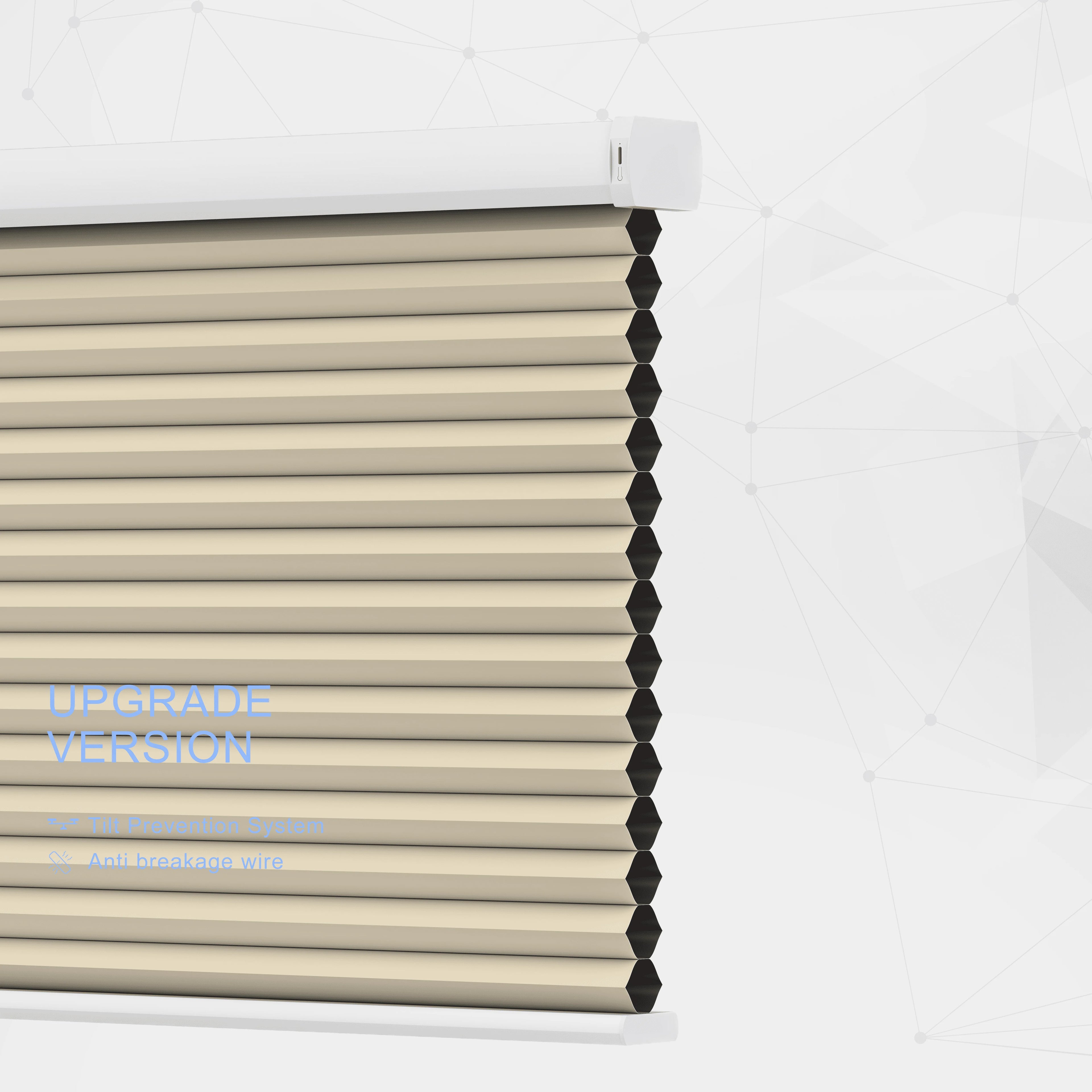 100%Blackout  Auto Remote Control Motorized Honeycomb Blinds Shades for Bedroom