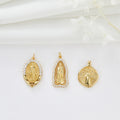 Diy Jewellery Mkaing Virgin Mary Pendant Brass 14K Gold Plated CZ Religious Pendants