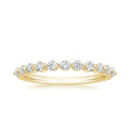 925 Silver Women's Engagement Wedding Ring 2MM Gold Plated Eternity Band Classic Style with Rhodium Plating for Parties