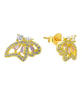 QX 2024 Custom OEM Hollow Out 925 Silver 18k Gold Plated Fine Jewelry Luxury Zircon Supplies Butterfly Women Earrings