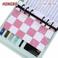 Hongbo Best Selling 4-Color Waterproof Holographic A6 Checkered Dashboard for Budget Binder As Loose-Leaf Insert for Organizing