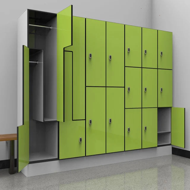Compact Commercial Smart Lockers Compact Laminate Eco-Friendly Durable Assembled Structure Featuring Electronic Key Locks