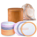 Washable Eco-friendly Natural Reusable Makeup Remover Pads Microfiber Bamboo Cotton Pads for Face in Bamboo Box