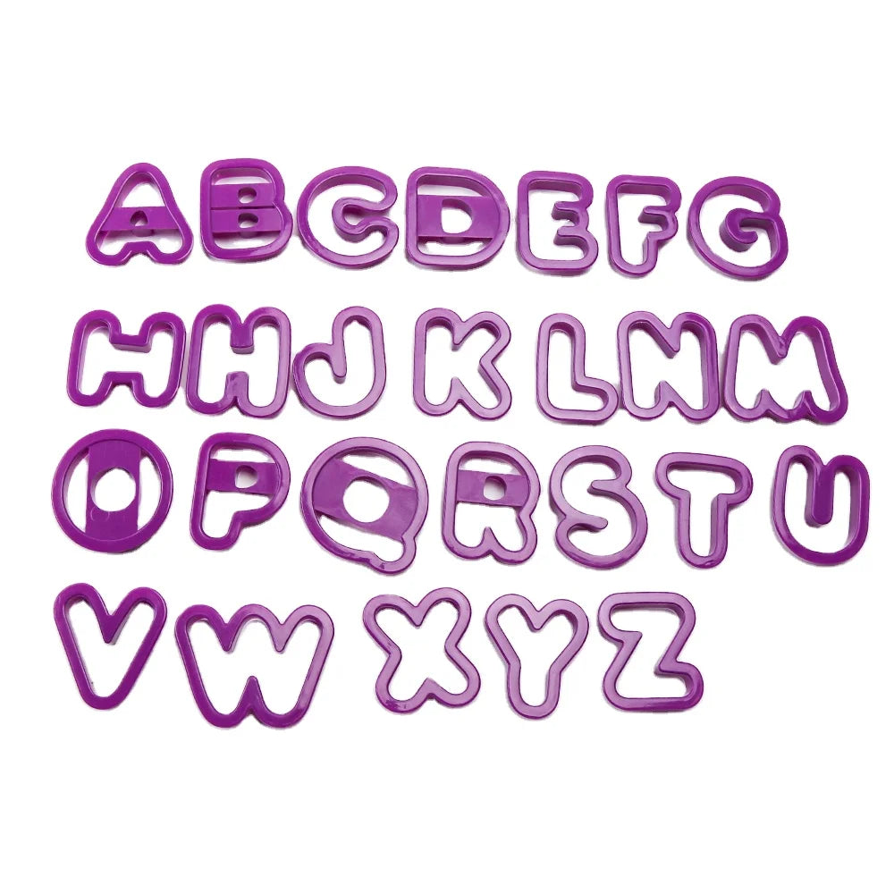 Cookie Cutters 26pcs Cookie Fondant Mould Alphabet Cutters Letter Cutters  for Fondant Icing Baking Cake Decorating