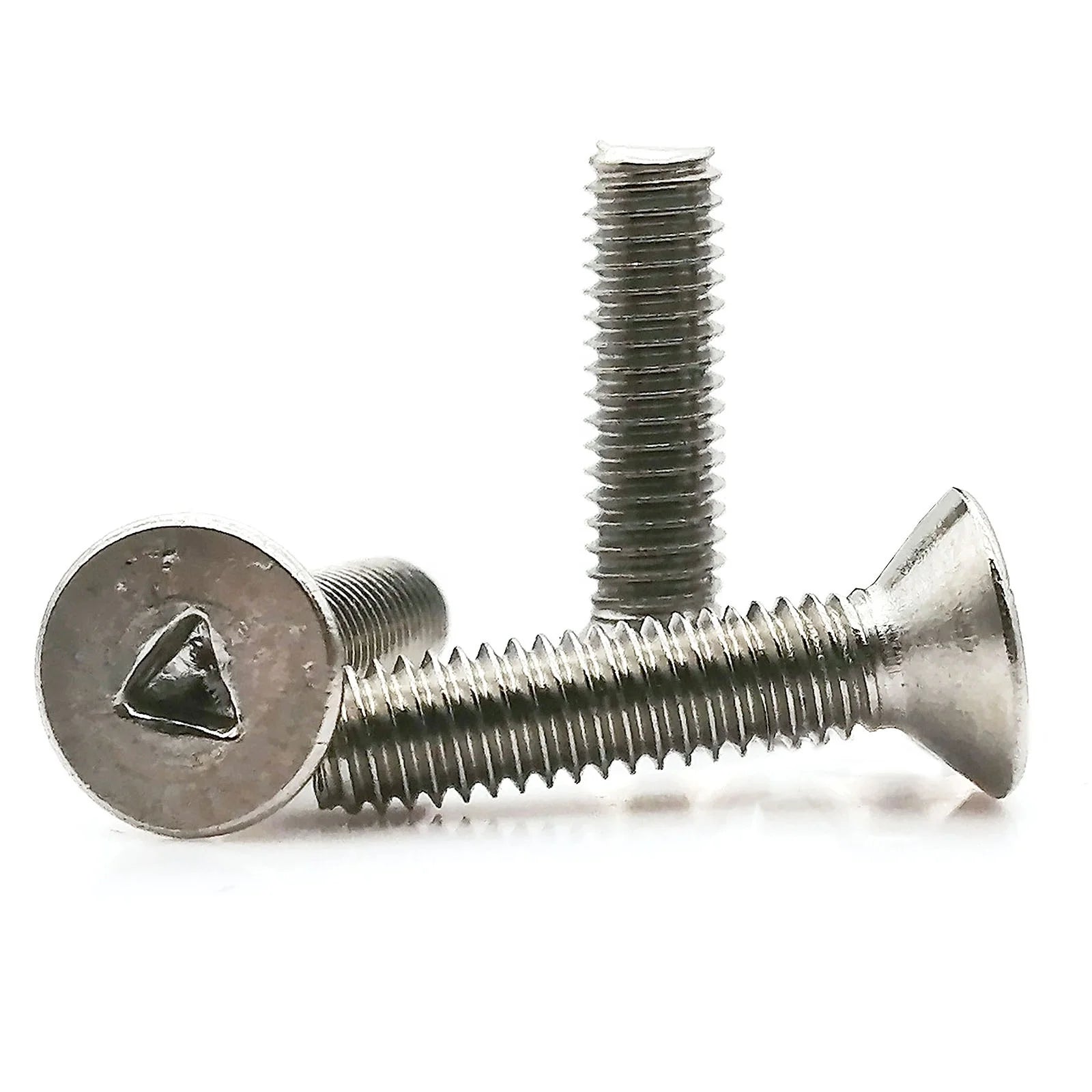 M2 M3 M4 A2-70 304 Stainless Steel Security Bolt Screw Triangle Socket Triangular Slotted Flat Countersunk Head Black Oxide Inch
